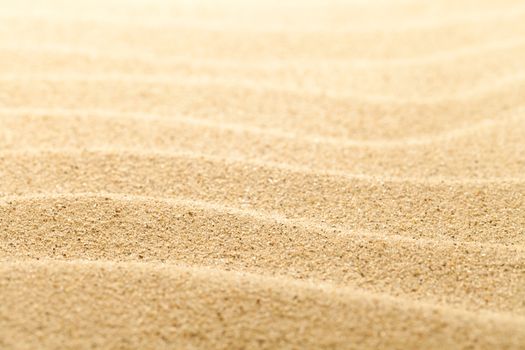 Sandy beach background for summer composition. Sand texture. Macro shot. Copy space