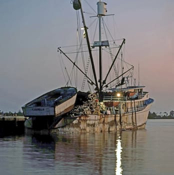 Fishing boat in harbor