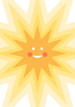 Illustration of an abstract cartoon sun