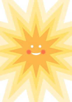 Illustration of an abstract cartoon sun