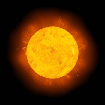 An image of a detailed sun in space