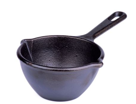 Black Cast-iron Stewpot isolated on white background