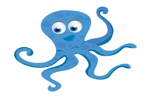 blue octopus cartoon