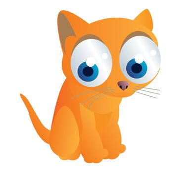 cute cat cartoon with two big eyes