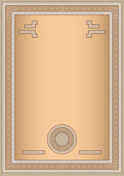 Greek Certificate or diploma template in brown colour palette.