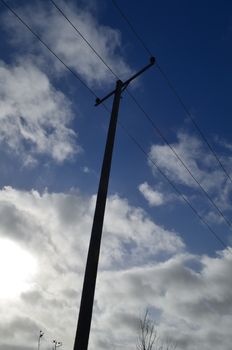British rural small electricity pole.