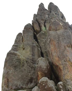 big stone rock isolated on the white background