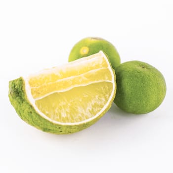 green two lime isolated on white background
