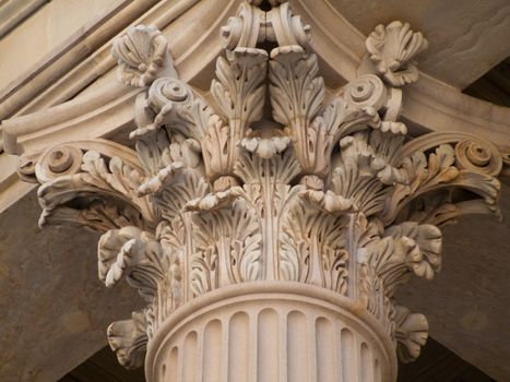 detail of a Corinthian Pillar with flower design