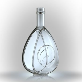 Recycled glass bottle manufacture concept. Large resolution