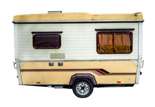 Isolation Of A Retro, Grungy 70s Caravan