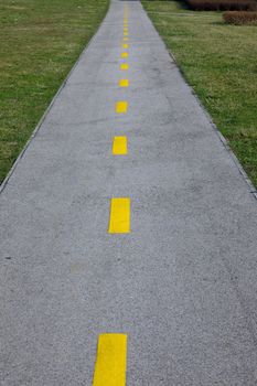 Bicycle lane going through a park