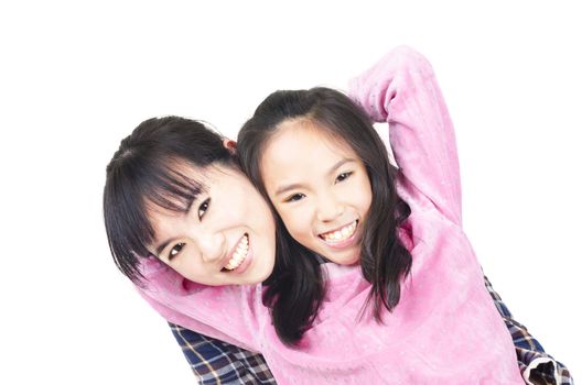 Portrait of happy mother and daughter