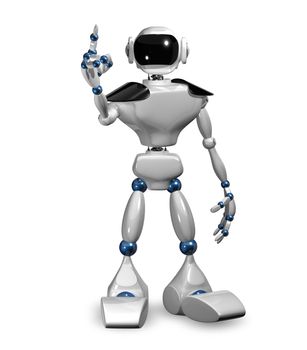 3d illustration of a white robot on white background