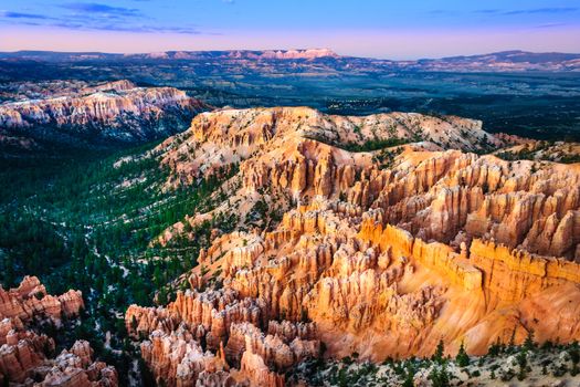 Beautiful colorful sunset landscape at Bryce canyon National park, Utah, USA