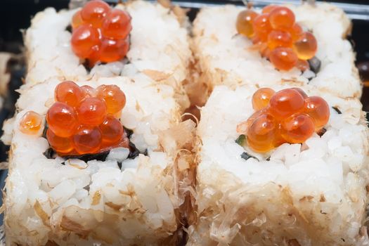 Traditional Japanese food Sushi, close up photo