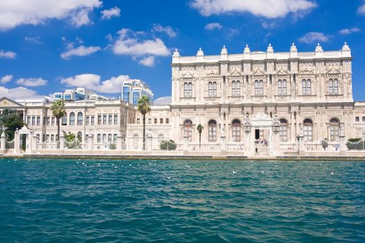 Dolmabahce Palace and Bosphorus in Istanbul, Turkey