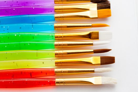 Set of artistic brushes on white background