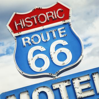 Famous Motel sign on Route 66 USA 