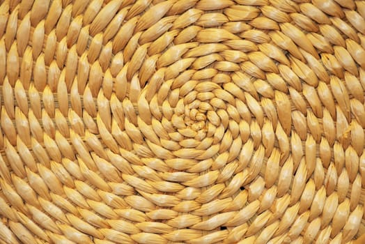Spiral pattern from handmade straw bowl