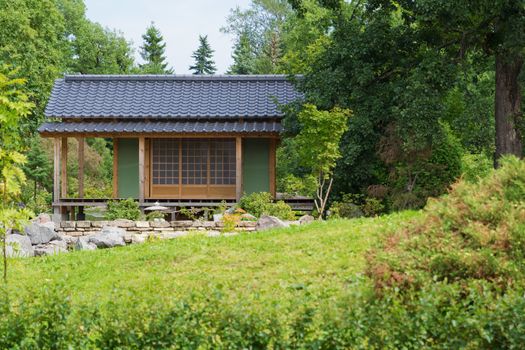house in the garden in the Japanese style