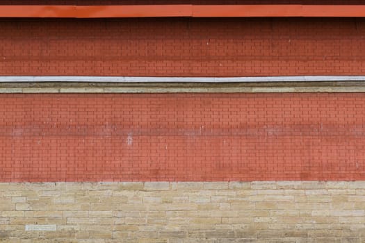 Red brick wall background a horizontal type