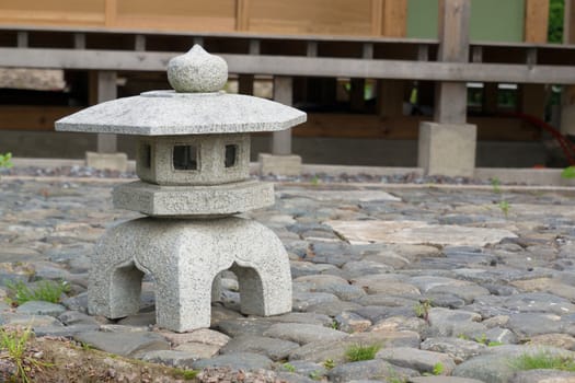 Details of Pagoda statue in a Japanese garden