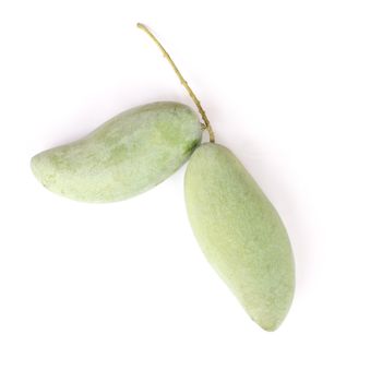 two mangos isolated on white background