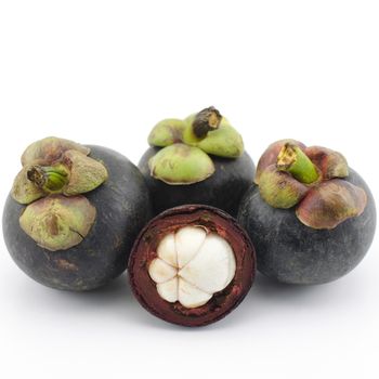 mangosteen isolated on white background