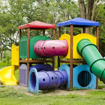 children Stairs Slides equipment in playground