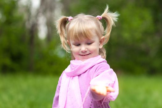 girl with small light in hand