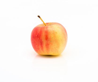 small red and yellow apples isolated on white background