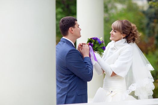 couple near the columns