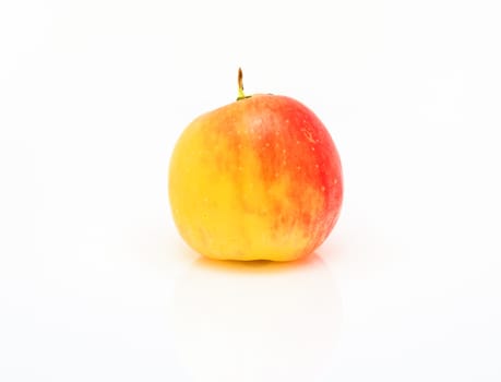 small red and yellow apples isolated on white background