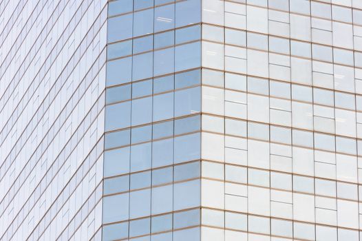 Modern windows of building in city, Bangkok Thailand.