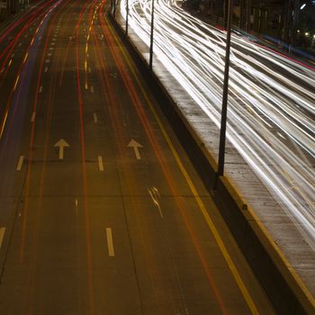 car lights at night in the city