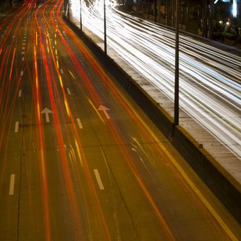 car lights at night in the city