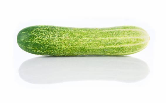 A green cucumbers on the white background