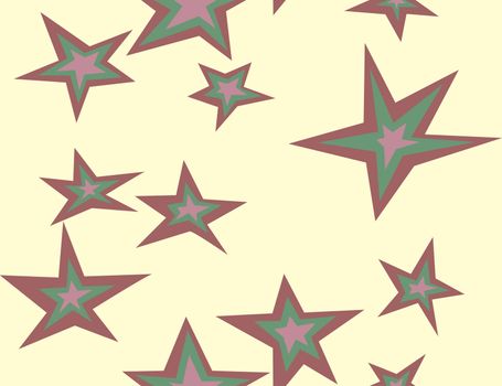 Seamless background pattern of five pointed stars