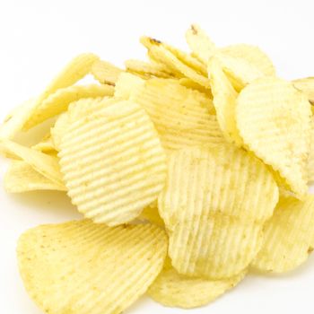 snack potato chips isolated on white background