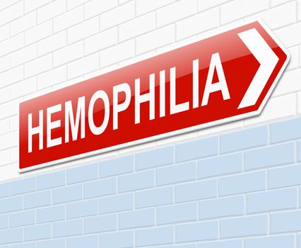 Illustration depicting a sign with a Hemophilia.