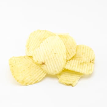 snack potato chips isolated on white background