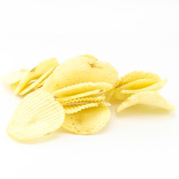 snack potato chips isolated on white background