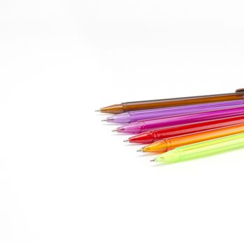 colorful pens isolated on white background