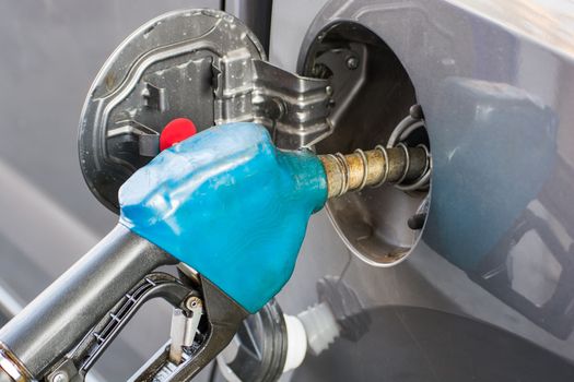 Refilling the car with fuel on a filling station