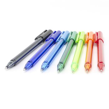 colorful pens isolated on white background