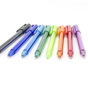 colorful pens isolated on white background