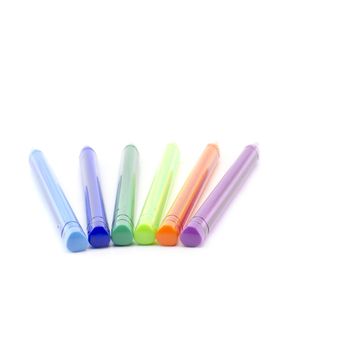 colorful pens isolated on white background