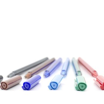 colorful pens isolated on white background