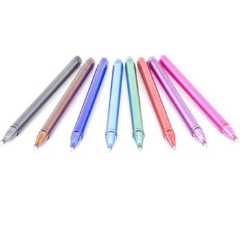 colorful pens isolated on white background